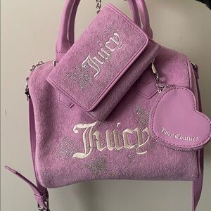 Juicy Couture Lavender Satchel/Crossbody and Wallet Set